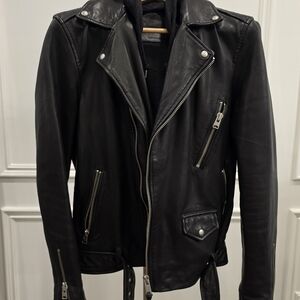 All Saints Black Leather Biker Jacket